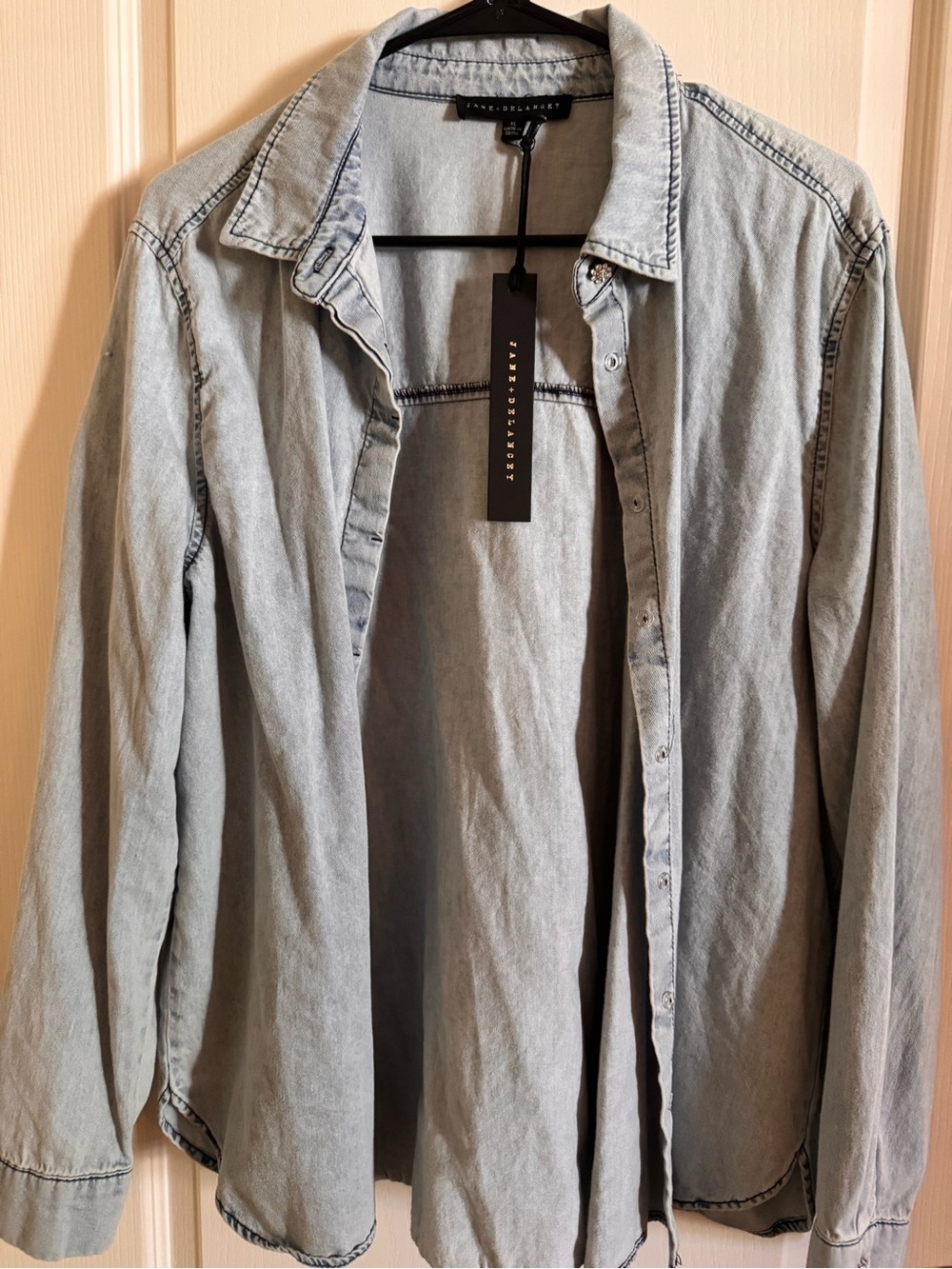 Jane+Delancey Light Wash Denim Shirt Jacket - Pale Blue NWT